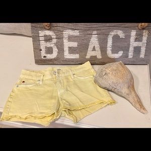 Hudson Jeans Amber Frey Raw Edge Hem Short Denim Size 24